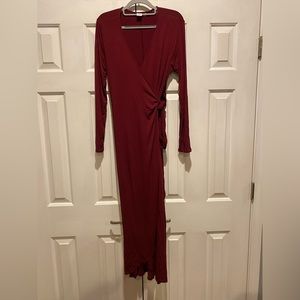 Burgundy Maxi wrap Gap dress
